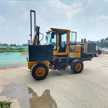 多功能地基长螺旋 多角度带支腿加固钻机 新建公路护栏打桩机