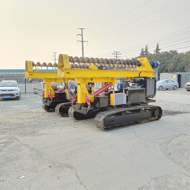 一次成孔振动打桩锤 3米全液压气动凿岩机 地基螺旋光伏打桩机