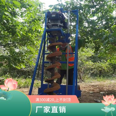 房屋搭建加固钻机 农村地基埋柱螺旋出土机器手推耐用型 雷力